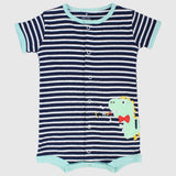 Striped Short-Sleeved Romper - Ourkids - Baby Land