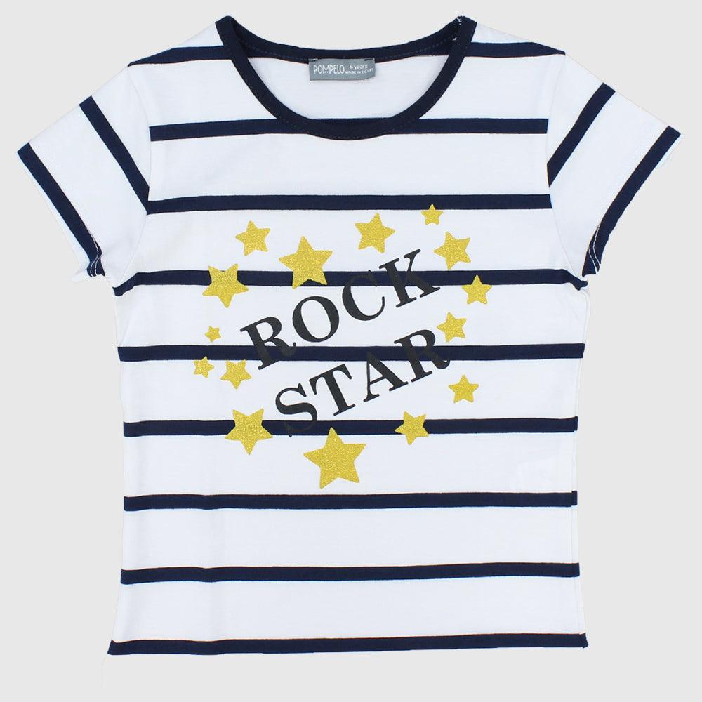 Striped Short-Sleeved T-Shirt - Ourkids - Pompelo