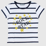 Striped Short-Sleeved T-Shirt - Ourkids - Pompelo