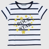 Striped Short-Sleeved T-Shirt - Ourkids - Pompelo