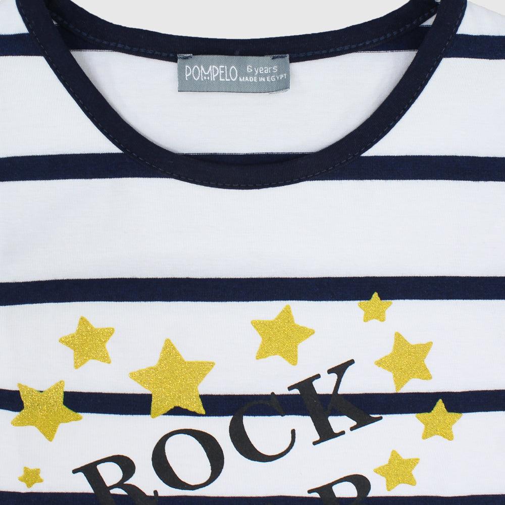 Striped Short-Sleeved T-Shirt - Ourkids - Pompelo