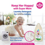 Super Mom Baby Automatic Laundry Detergent For White Clothes Antibacterial With No Scent - 3 Liters - Ourkids - Super Mom