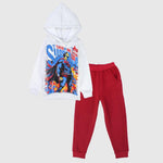 Superman Long-Sleeved Fleeced Hooded Pajama - Ourkids - JOKY