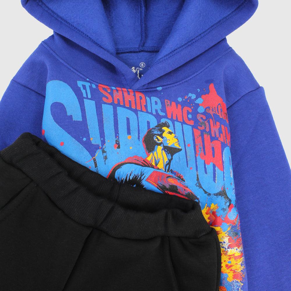 Superman Long-Sleeved Fleeced Hooded Pajama - Ourkids - JOKY