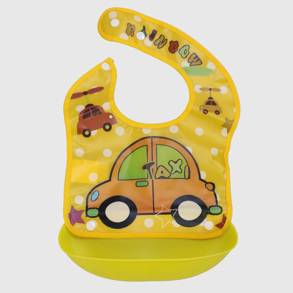 Taxi Cab Bib With Silicone Pocket - Ourkids - Bella Bambino