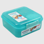 TEAL SISTEMA 1.25L BENTO CUBE WITH YOGURT POT FOOD STORAGE - Ourkids - Sistema