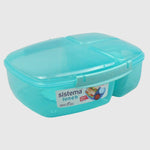 TEAL SISTEMA 2L TRIPLE SPLIT WITH YOGURT POT FOOD STORAGE - Ourkids - Sistema