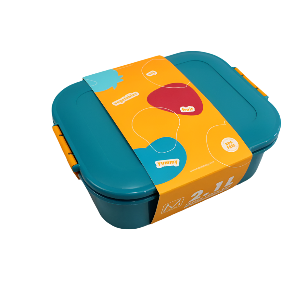 Teal/Orange The New M-Design Fresco Lunch Box - 2.1 L - Ourkids - M Design