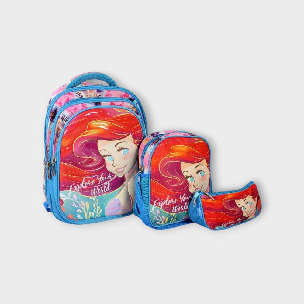 The Little Mermaid 16 Inches School Set - Ourkids - Golden Bag