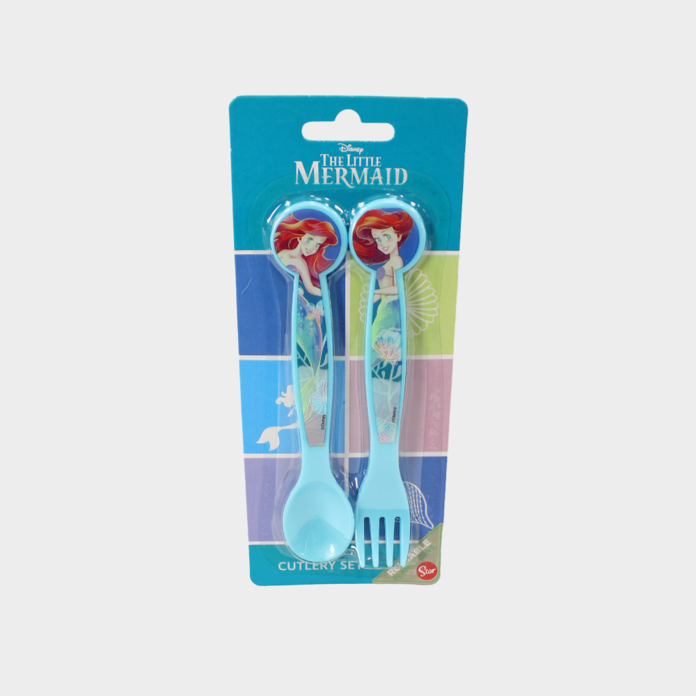 The Little Mermaid Children's Cutlery Spoon Fork Set - Ourkids - Stor