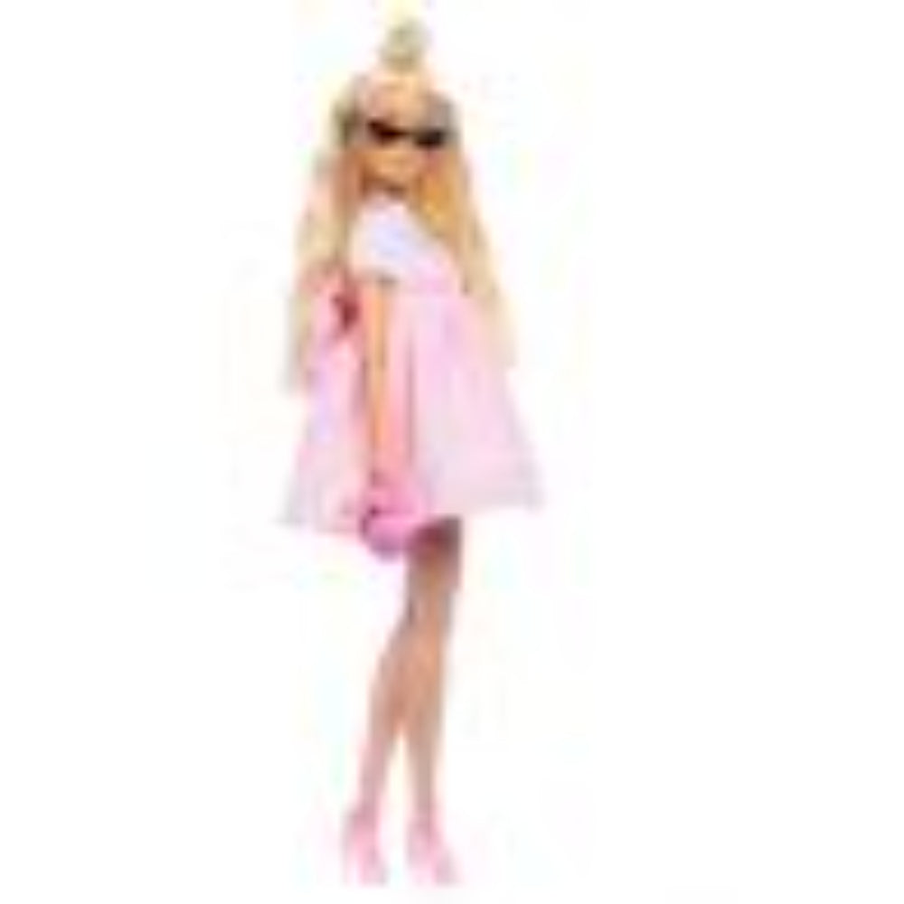 Barbie Deluxe Style Doll #3 in Pastel Pink Barbiecore Dress With Oversized Bow and Blonde Hair