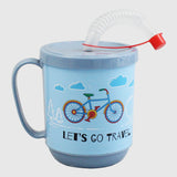 Titiz Plastic Funny Glass With Straw 350 ml (Let's Go Travel) - Ourkids - TİTİZ