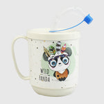 Titiz Plastic Funny Mug With Straw 350 ml (Wild Panda) - Ourkids - TİTİZ