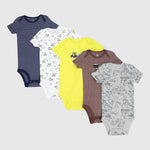 Transportation Short-Sleeved Bodysuit (Pack Of 5) - Ourkids - Baby Land