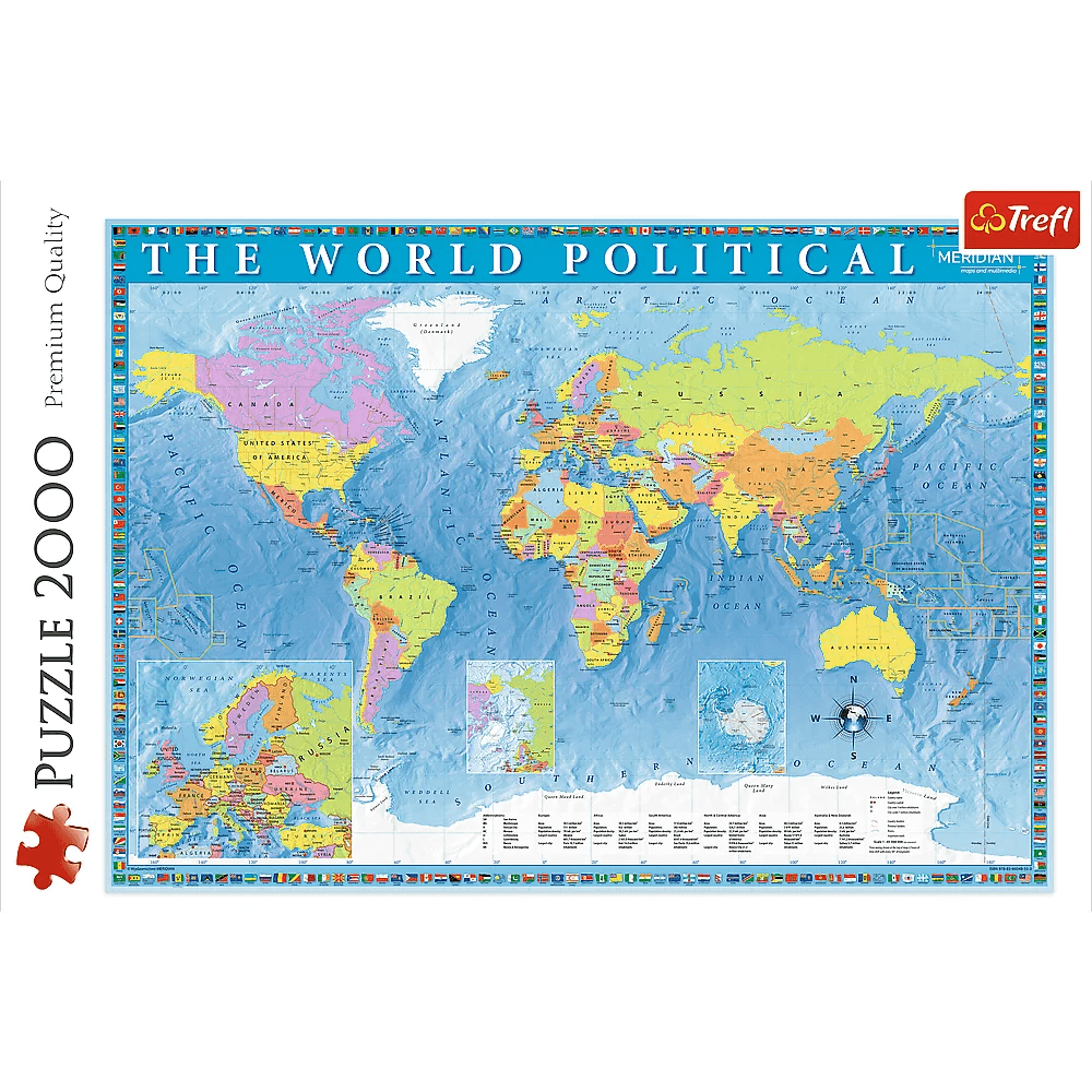 Trefl Political map of the world - 2000 pcs - Ourkids - Trefl