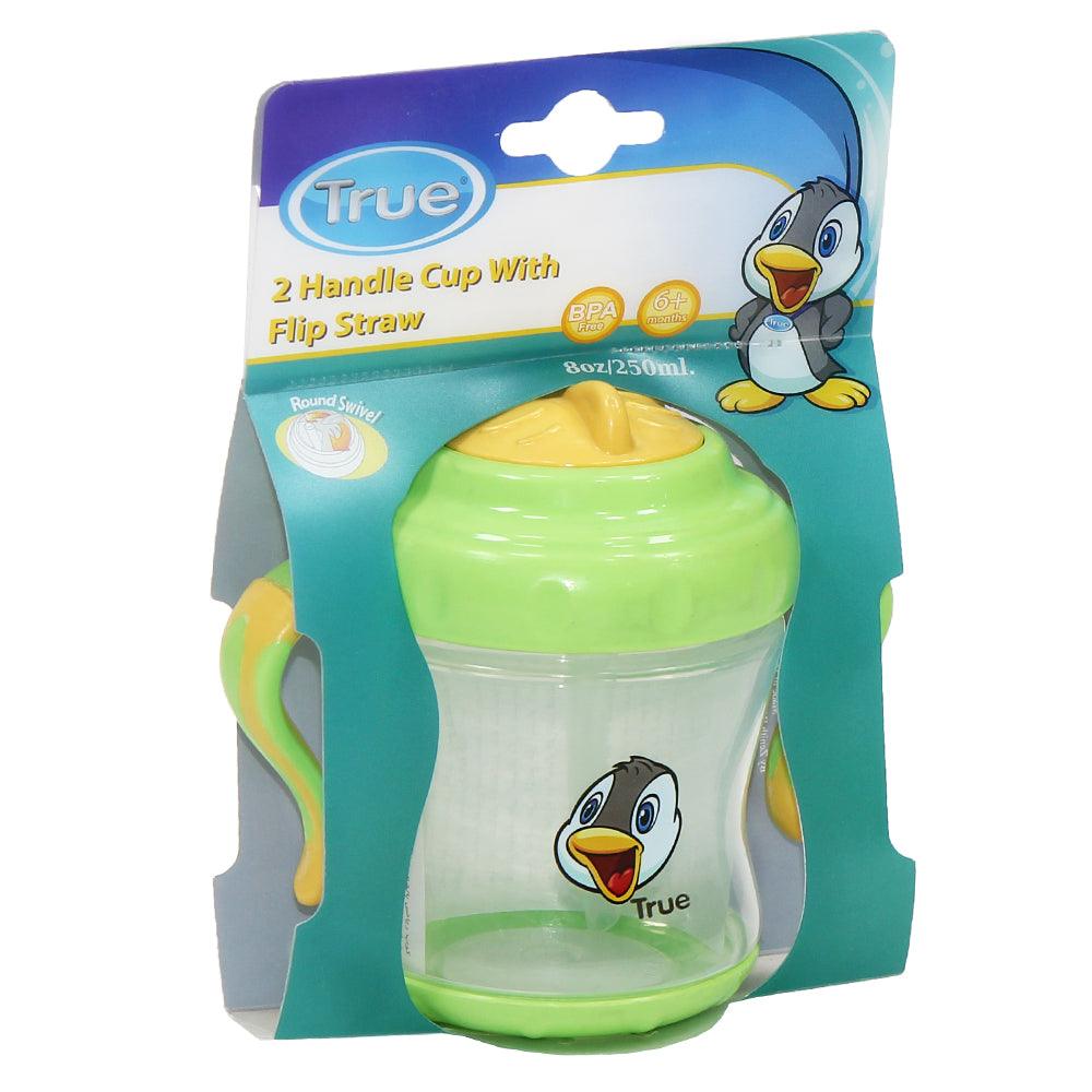 True Baby 2 Handle Cup With Flip Straw 250ml - Ourkids - True