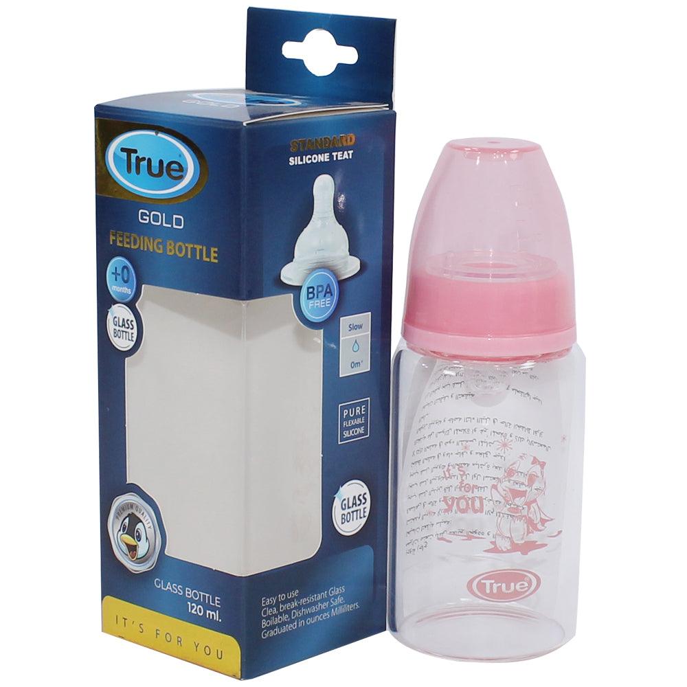 True Gold Glass Feeding Bottle 120 ml (0+ m) - Ourkids - True