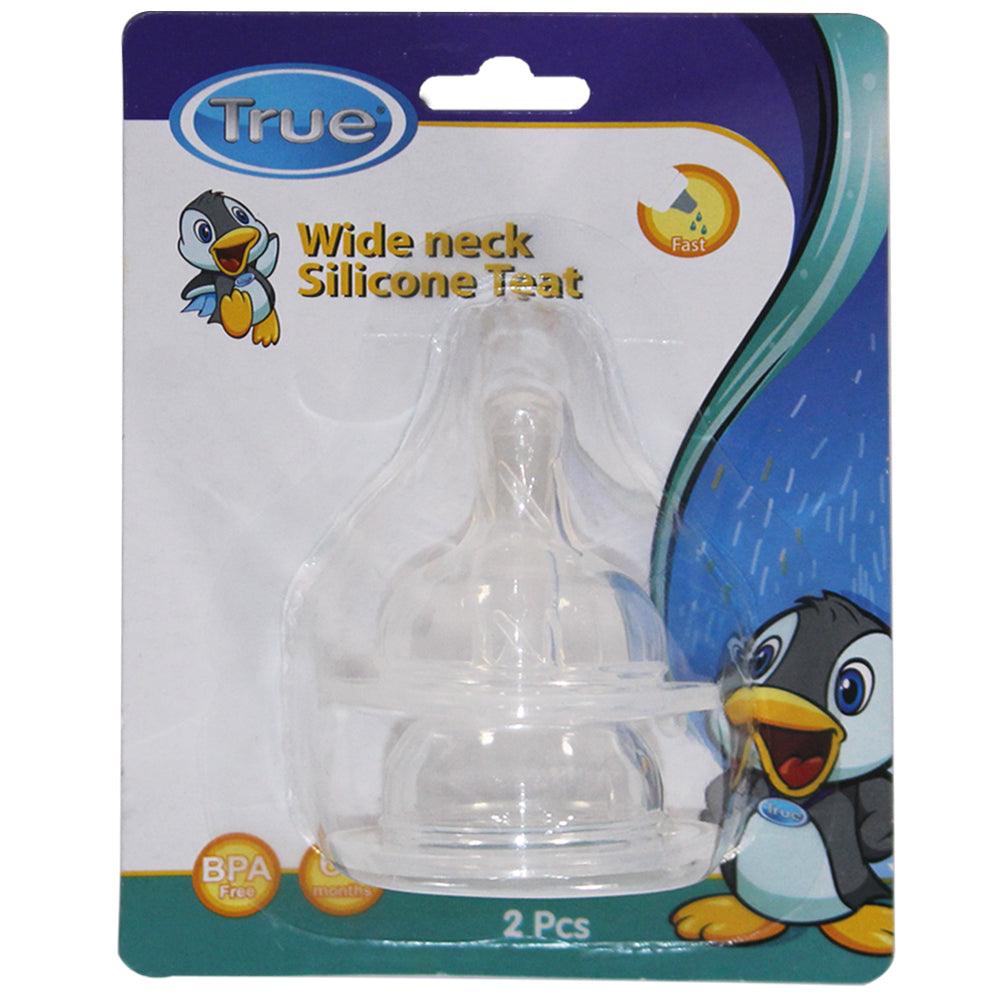 True Wide Neck Silicone Teat 2 PCS +6M - Ourkids - True