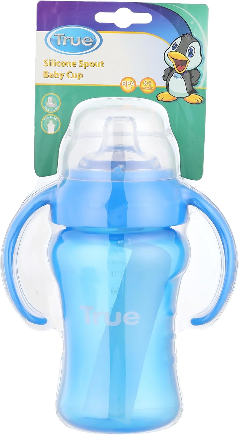 True Non-spill Cup with Weighted Sstraw 270ml – Blue