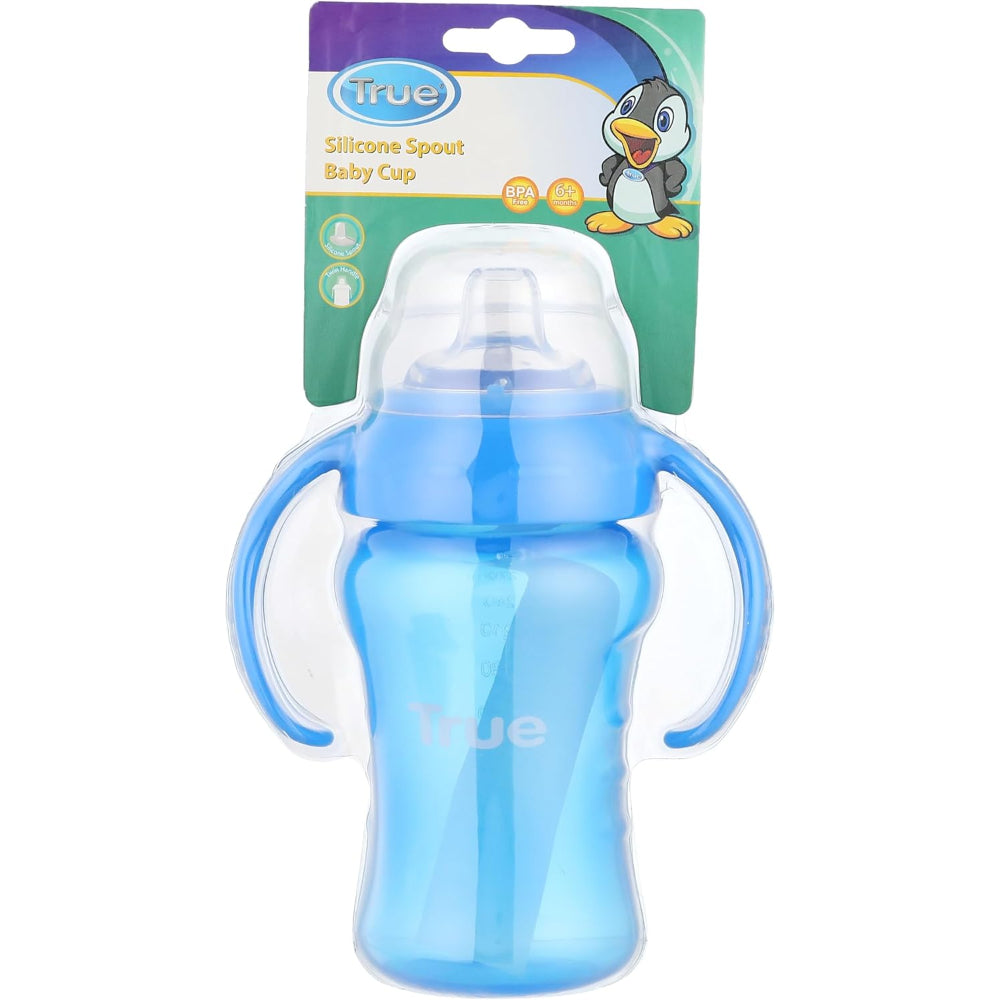 True Non-spill Cup with Weighted Sstraw 270ml – Blue