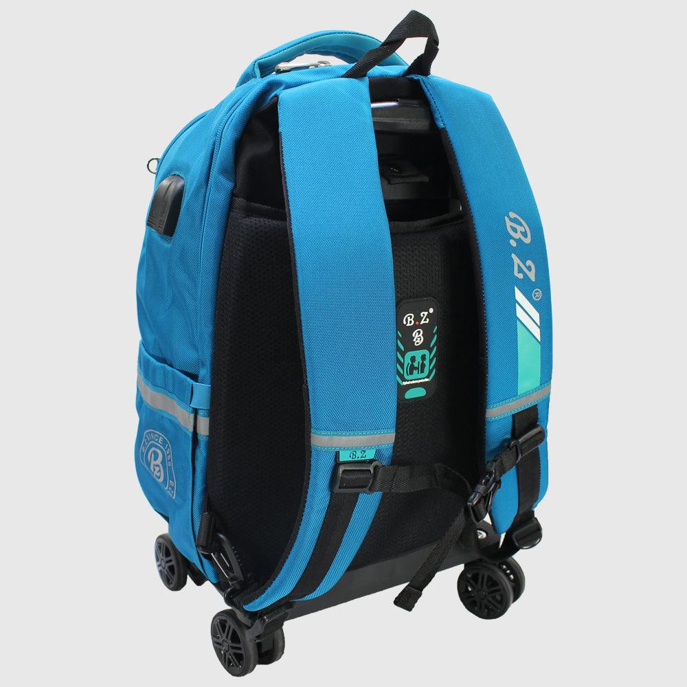 Turquoise 18 Inches Trolley Backpack + Pencil Case - Ourkids - B.Z.