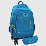 Turquoise 18 Inches Trolley Backpack + Pencil Case - Ourkids - B.Z.