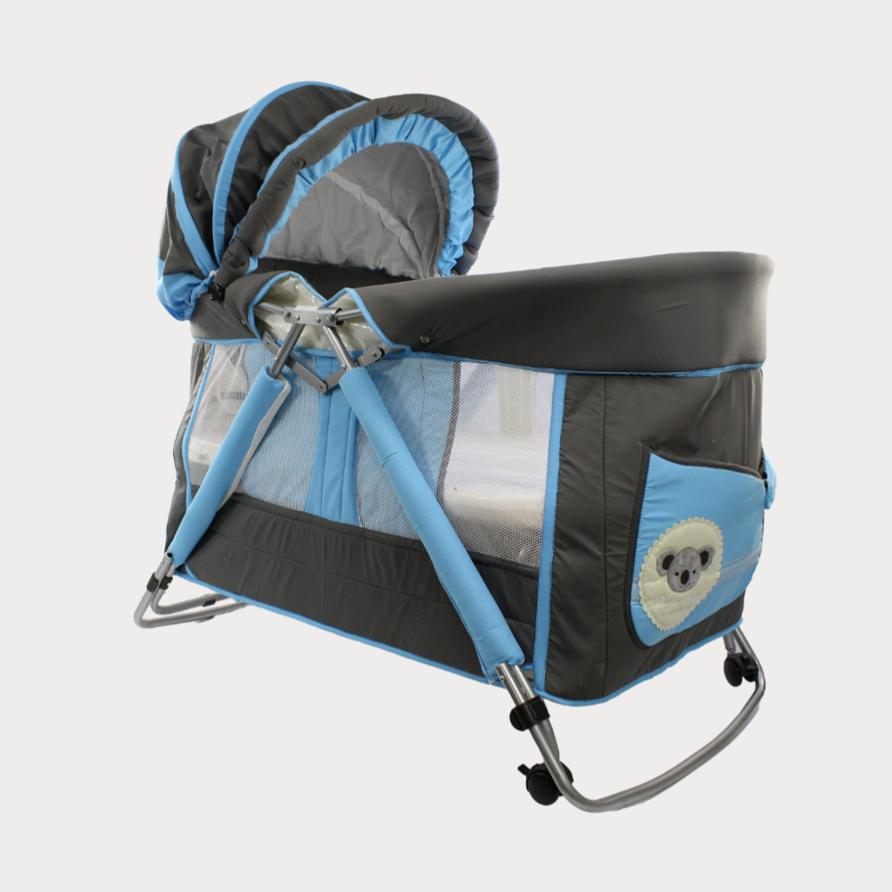 Turquoise Mini Rocking Baby Crib - Ourkids - Universal