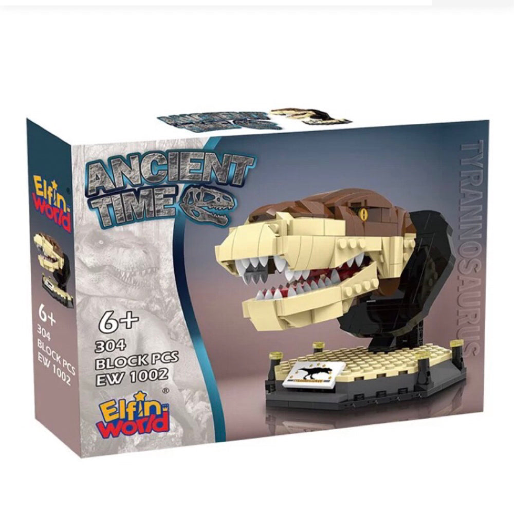 Elfin World Jurassic Dinosaur Rex Building Blocks - 304 Pcs