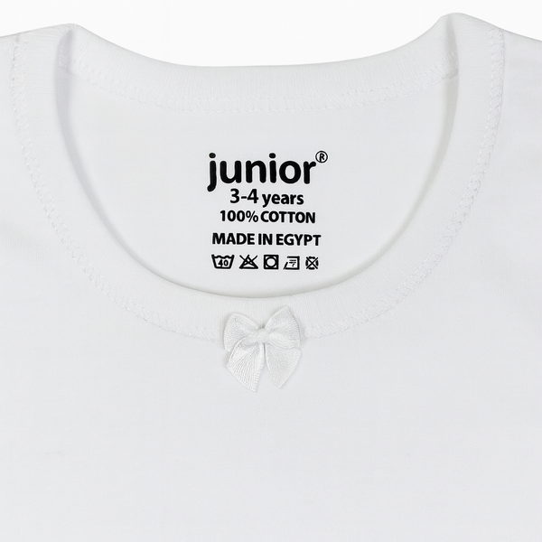 Girls Cotton Short-Sleeved Undershirt – White