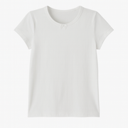 Girls Cotton Short-Sleeved Undershirt – White