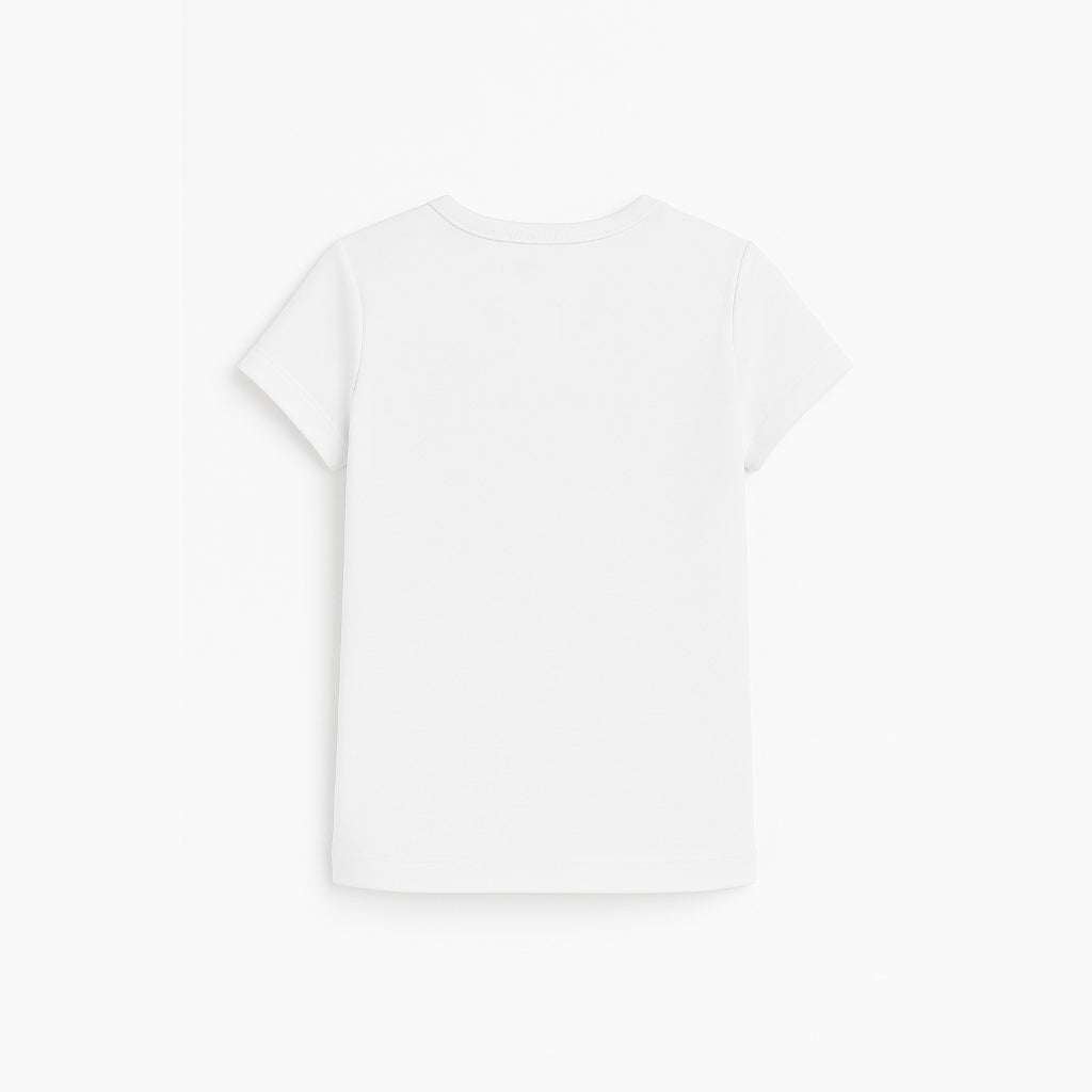 Girls Cotton Short-Sleeved Undershirt – White