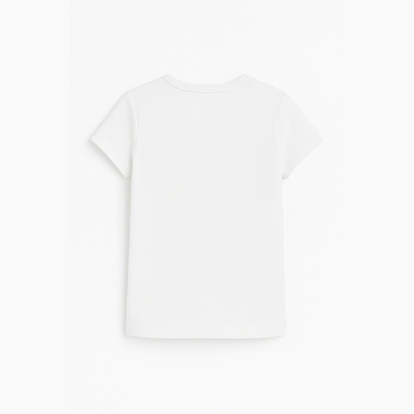 Girls Cotton Short-Sleeved Undershirt – White