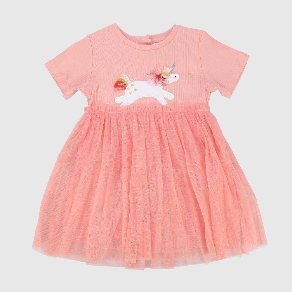 Unicorn Short-Sleeved Dress - Ourkids - Danda