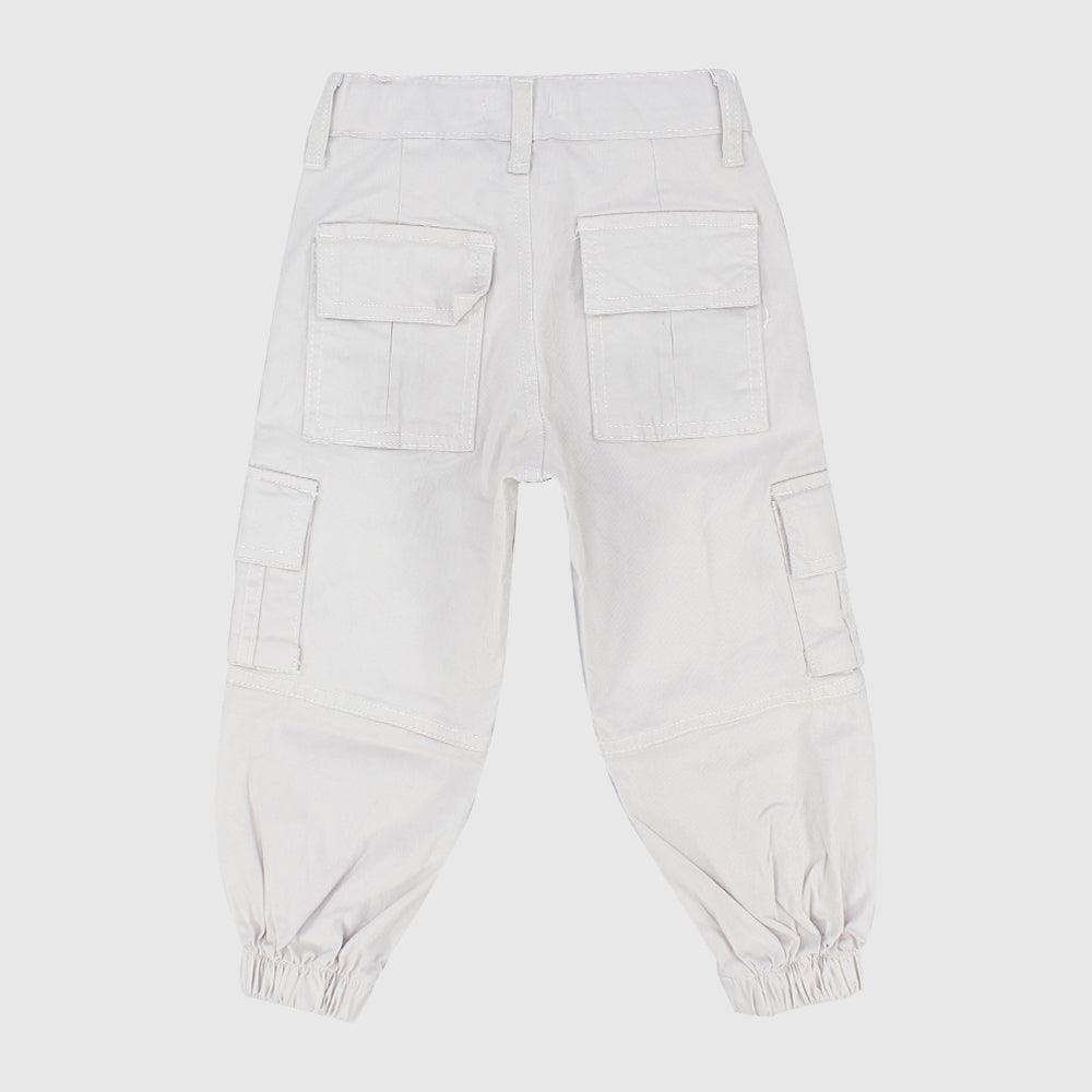 Unisex Beige Gabardine Cargo Pants - Ourkids - Playmore