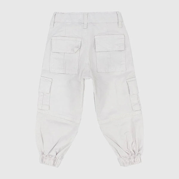 Unisex Beige Gabardine Cargo Pants - Ourkids - Playmore