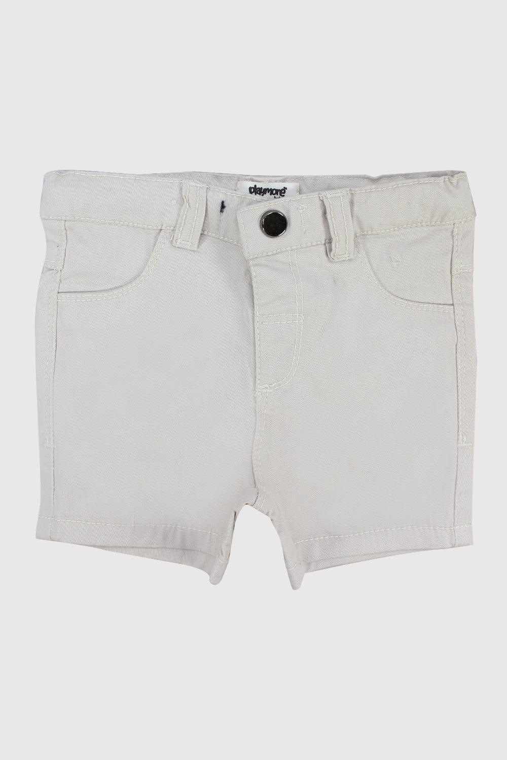 Unisex Beige Gabardine Shorts - Ourkids - Playmore