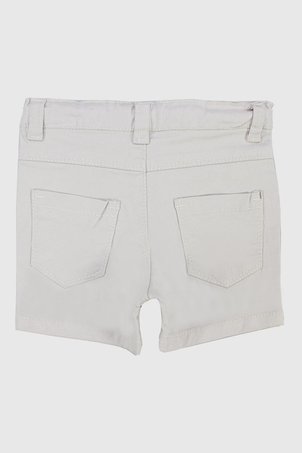 Unisex Beige Gabardine Shorts - Ourkids - Playmore