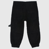 Unisex Black Gabardine Cargo Pants - Ourkids - Playmore