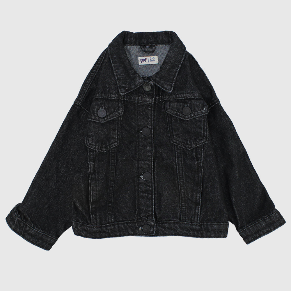 Unisex Black Jean Jacket - Ourkids - Playmore