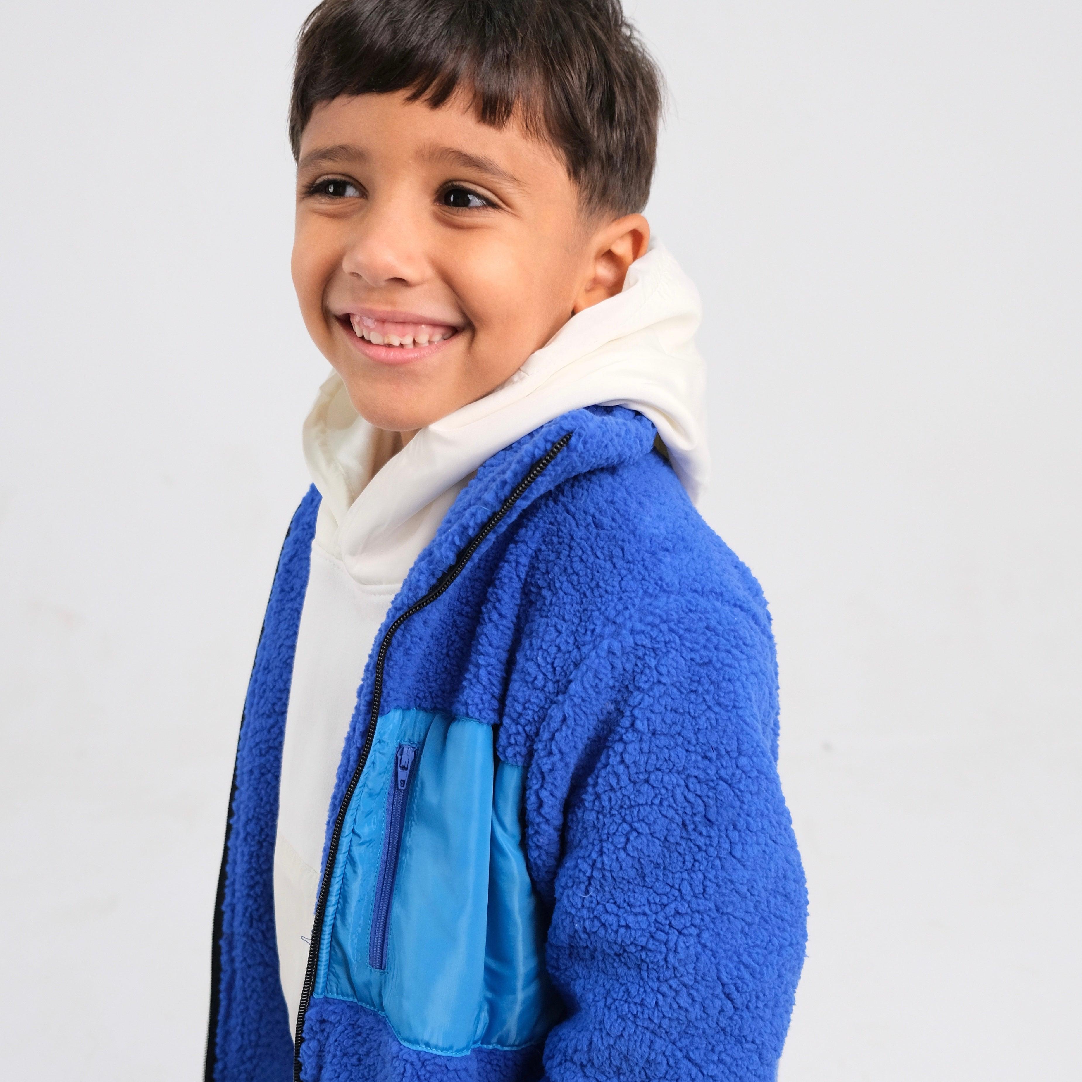 Unisex Blue Fur Jacket - Ourkids - Playmore