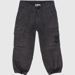 Unisex Charcoal Gabardine Cargo Pants - Ourkids - Playmore