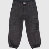 Unisex Charcoal Gabardine Cargo Pants - Ourkids - Playmore