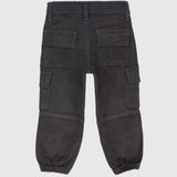 Unisex Charcoal Gabardine Cargo Pants - Ourkids - Playmore