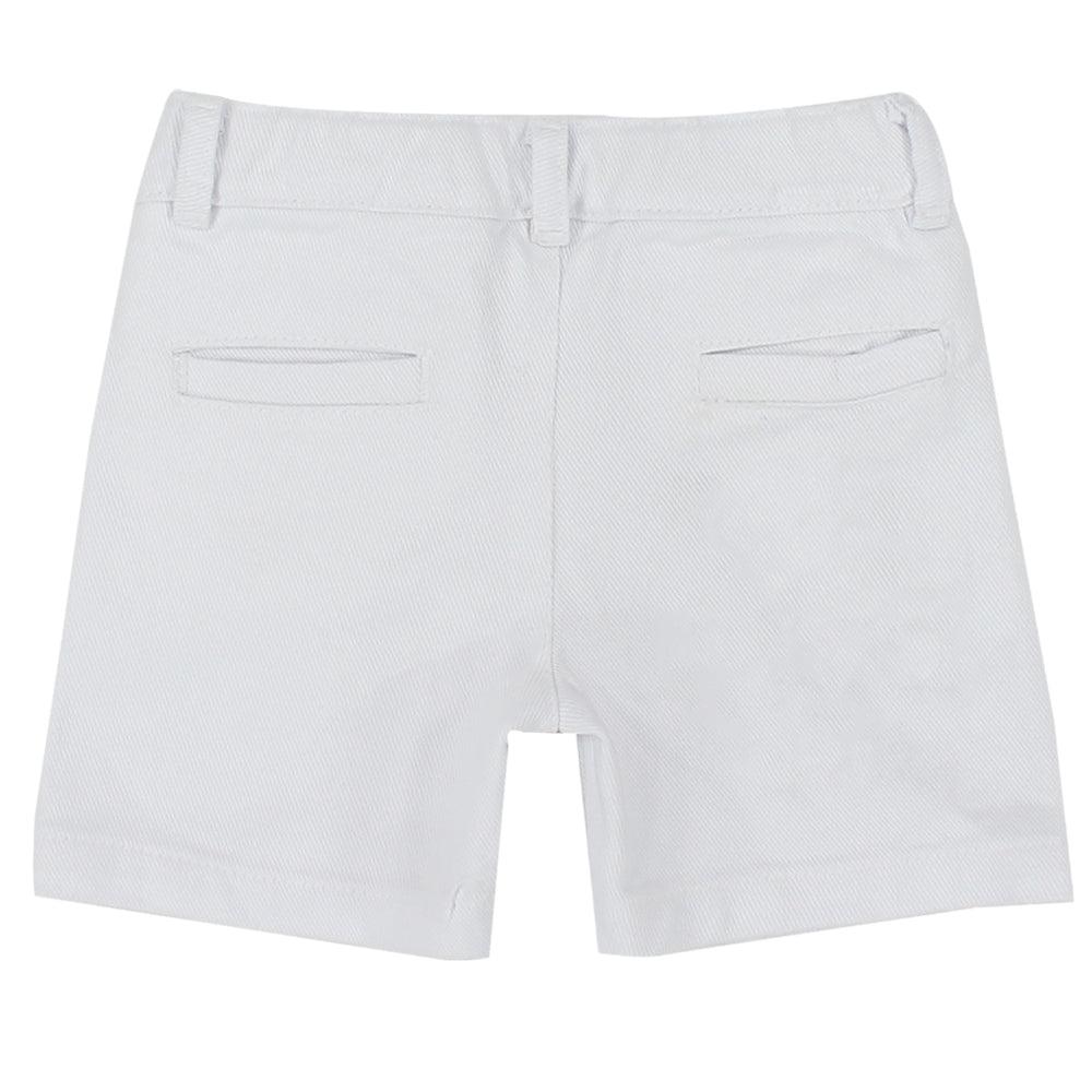 Unisex Gabardine White Shorts - Ourkids - Playmore