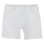 Unisex Gabardine White Shorts - Ourkids - Playmore