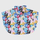 Unisex Multicolored Doodles Poncho Beach Towel With Hoodie - Ourkids - Playmore