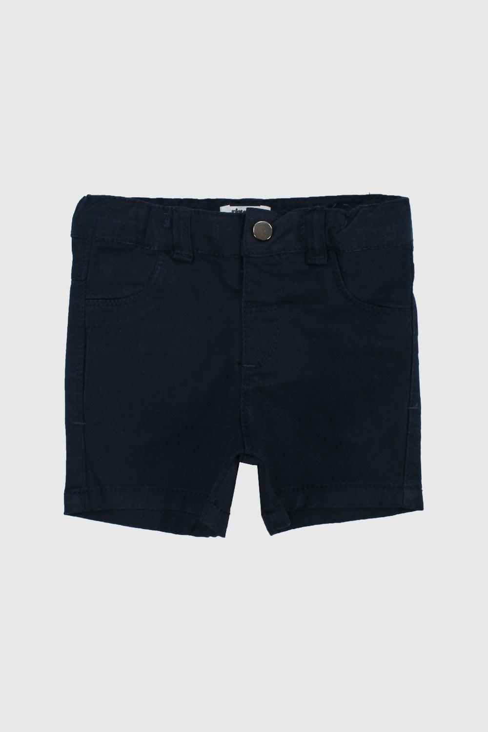 Unisex Navy Gabardine Shorts - Ourkids - Playmore