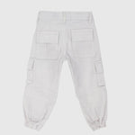 Unisex Offwhite Gabardine Cargo Pants - Ourkids - Playmore