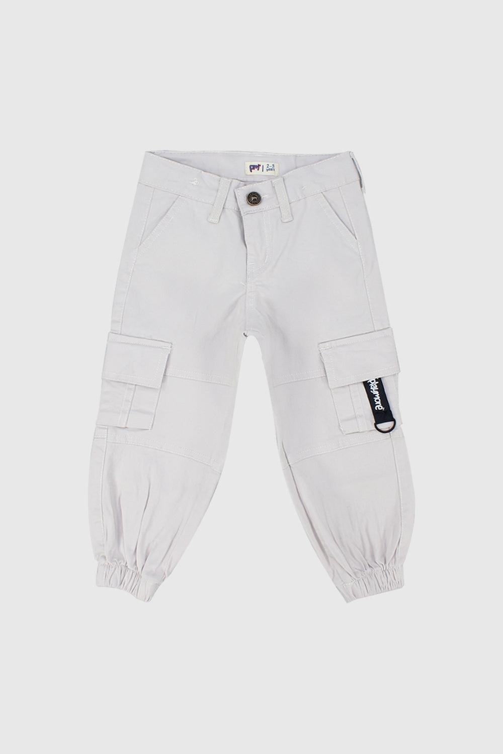 Unisex Offwhite Gabardine Cargo Pants - Ourkids - Playmore