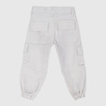 Unisex Offwhite Gabardine Cargo Pants - Ourkids - Playmore